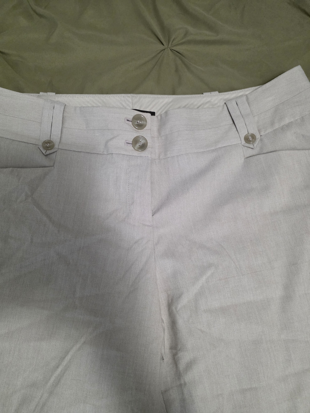 The Limited Men's Light Gray Dress Pants - Double Button Waist